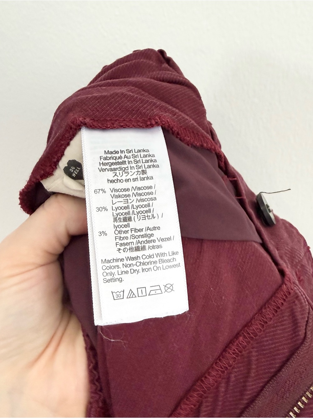 Madewell Neale Drapewave Straight Leg Pants Cabernet Wide Leg Size 8 - Picture 5 of 6